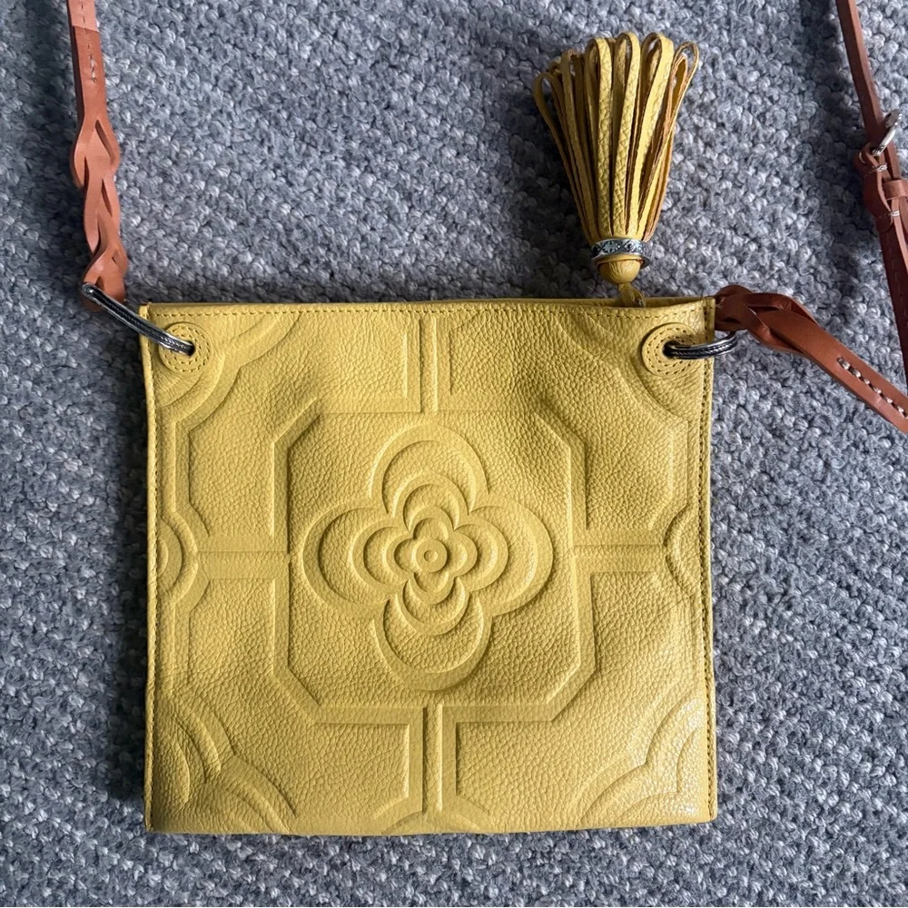 Brighton Yellow Genuine Leather Crossbody Bag NEW without tags